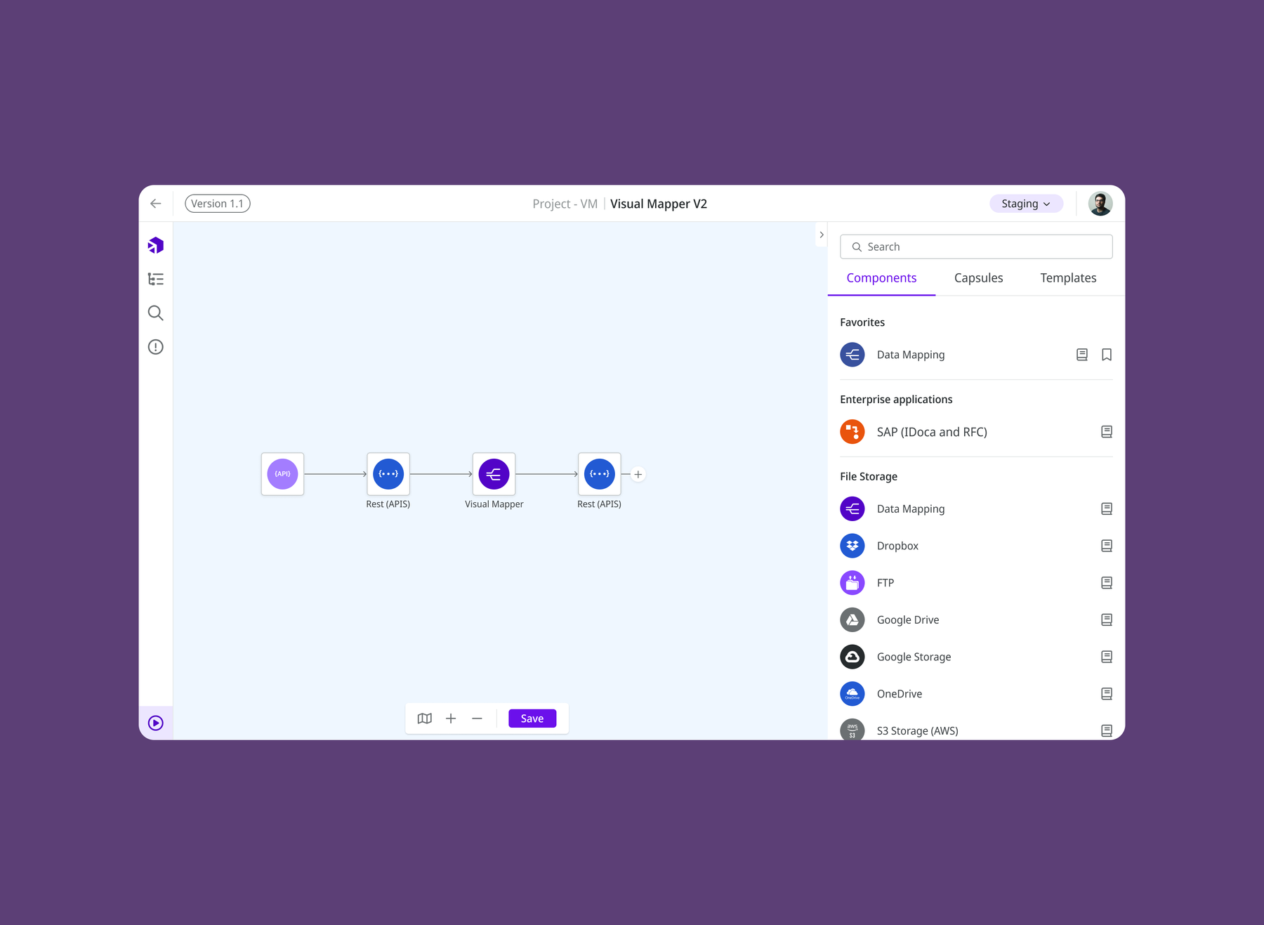 The redesigned connectors sidebar