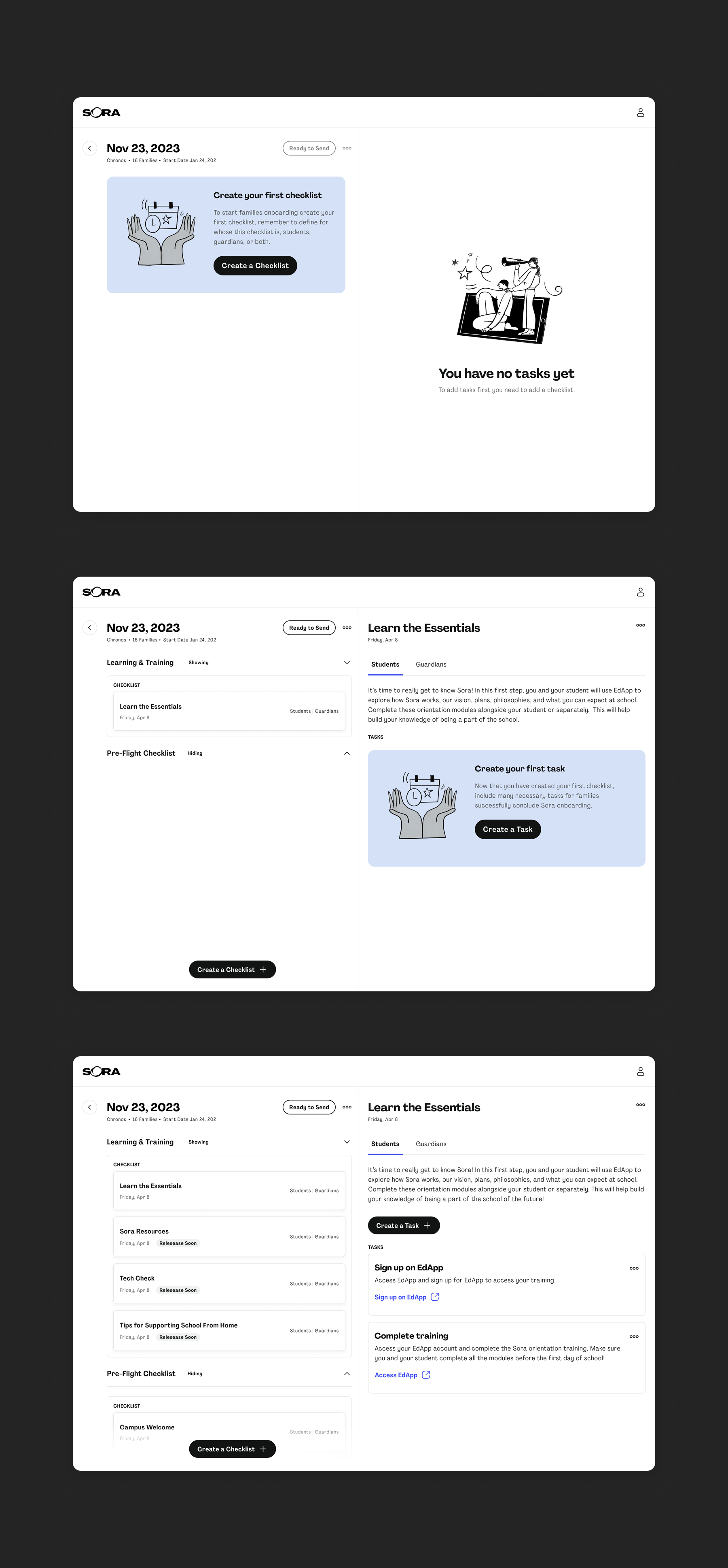 Create a checklist interface